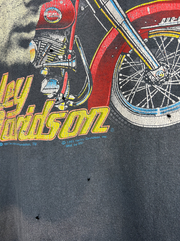 Vintage 90s Harley Davidson James Dean Ride With A Rebel Black Tee