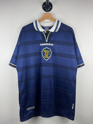 Vintage 1998 Umbro Scotland Home Navy Soccer Jersey