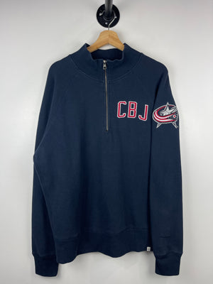 Vintage NHL Columbus Blue Jackets Navy Quarter Zip Sweater