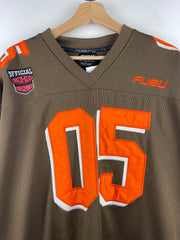 Vintage Y2K Fubu Embroidered Brown & Orange Football Jersey