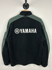 Vintage 90s Yamaha Spellout Black & Grey Zip Up Fleece Sweater