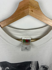 Vintage 90s Punch You In The Eye Pop Culture Art White Tee