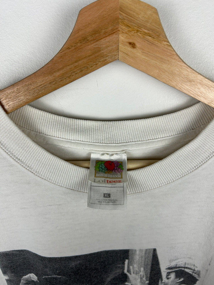 Vintage 90s Punch You In The Eye Pop Culture Art White Tee