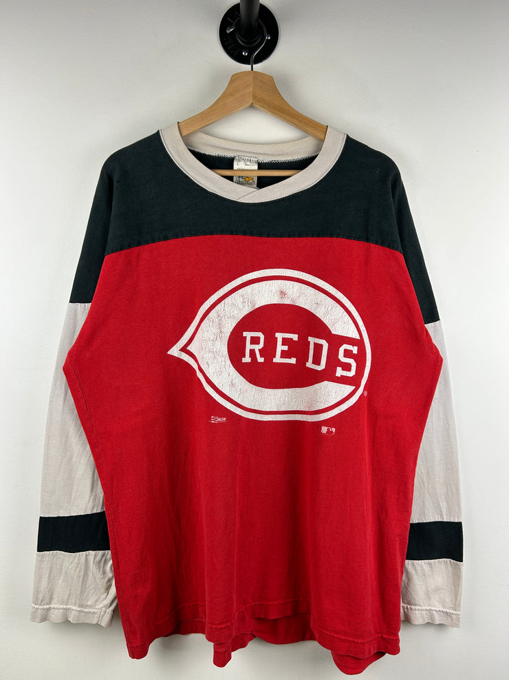 Vintage 90s MLB Salem Cincinnati Reds Red & White Long Sleeve
