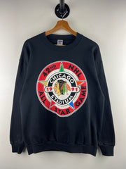 Vintage 90s NHL Chicago Blackhawks Black Crewneck