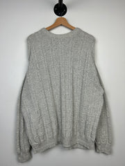 Vintage 90s Van Heusen 3D Grey Knit Sweater