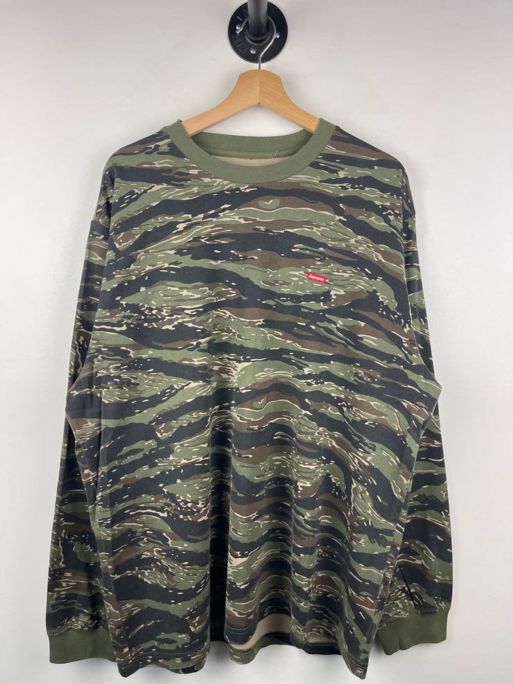 Supreme SS21 Small Box Logo Tiger Stripe Camo Long Sleeve