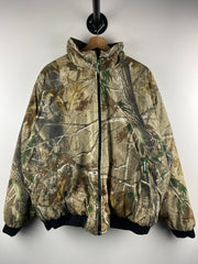 Vintage Remington Real Tree Camo & Olive Reversible Insulated Bomber Jacket