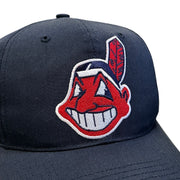 Vintage 90s MLB Twins Cleveland Indians Plain Logo Navy Snapback Hat