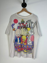 Vintage 1993 Looney Tunes Roller Coaster White Tee