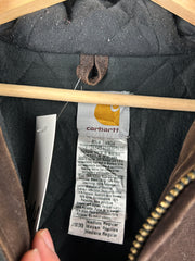 Vintage Carhartt Active Dark Brown Hooded Work Jacket J130 DKB