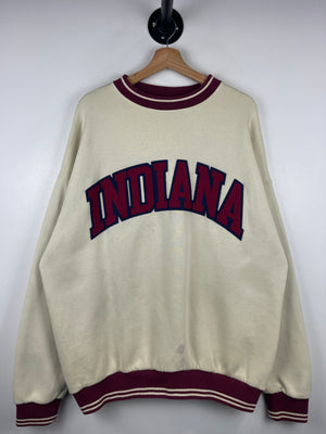 Vintage 90s Indiana University Cream & Burgundy Crewneck