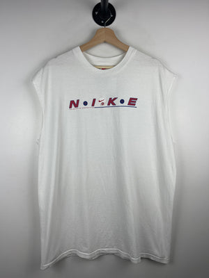 Vintage 90s Nike Spellout White Tank Top