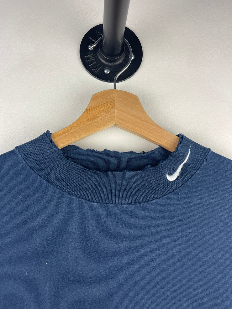 Vintage 90s Nike Golf Swoosh Mock Neck Navy Long Sleeve
