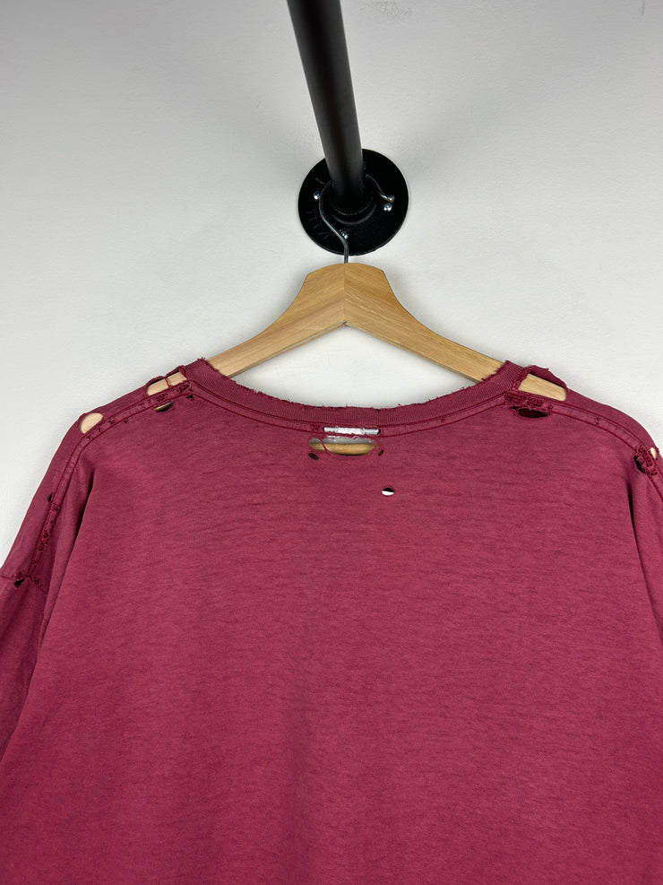 Vintage Nike Mini Swoosh Distressed Red Tee