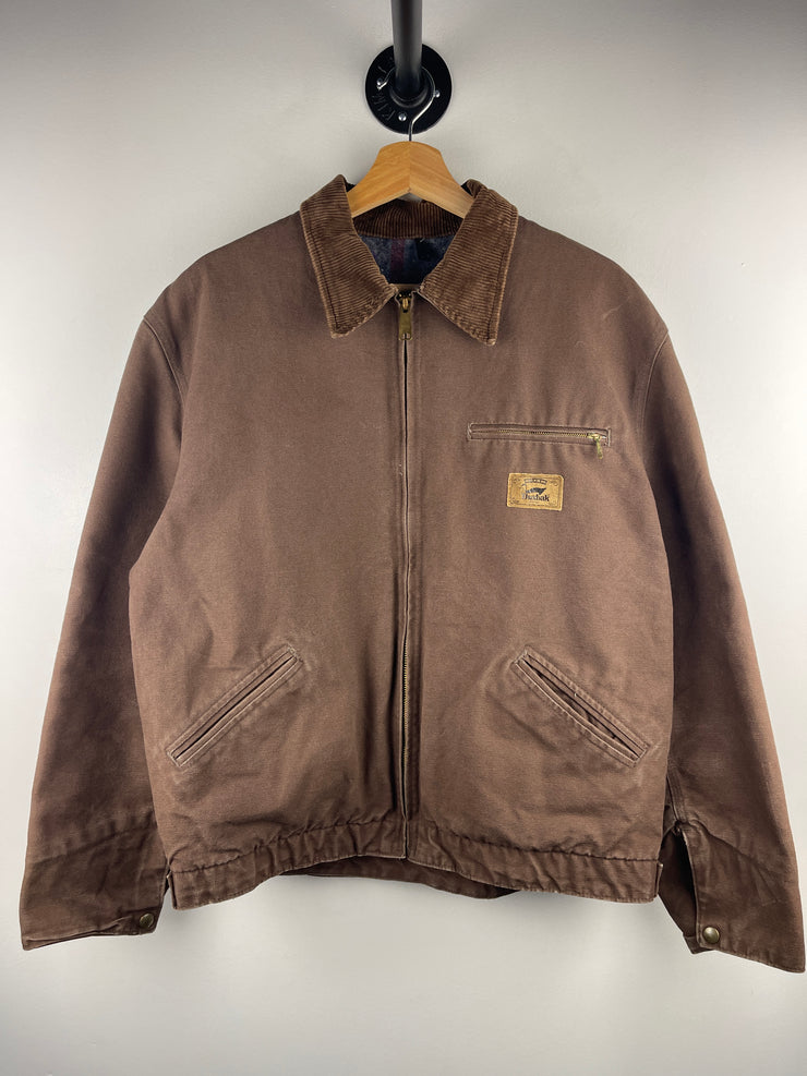 Vintage 90s Duxbak Detroit Blanket Lined Brown Work Jacket