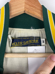 Vintage 80s Vikings Baseball Green Varsity Bomber Jacket