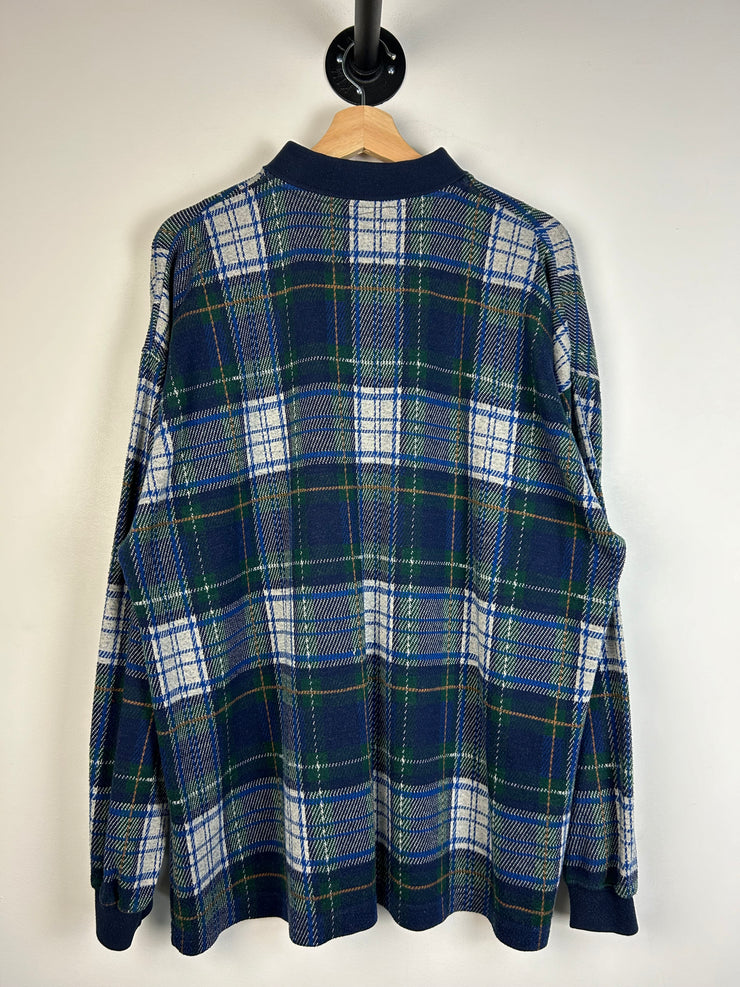 Vintage Y2K Pure Products Plaid Polo Rugby Long Sleeve