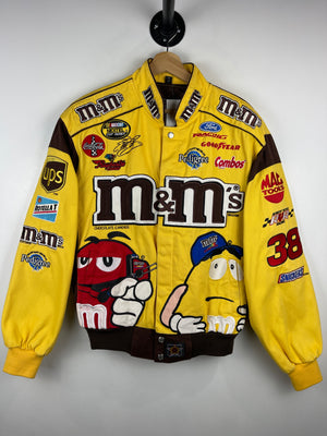 Vintage Nascar Jeff Hamilton Elliott Sadler M&M Yellow Racing Jacket