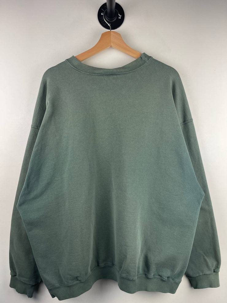 Vintage 90s Nike Mini Swoosh Tonal Green Crewneck