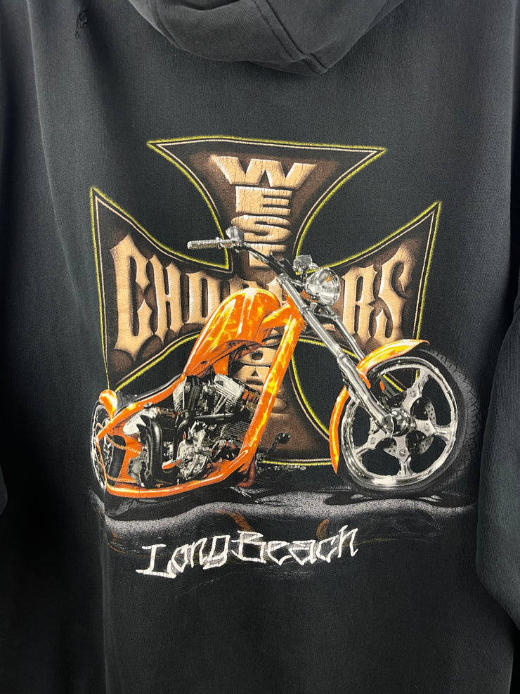 Vintage West Coast Choppers Long Beach Black & Gold Hoodie