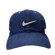Vintage 90's Nike Corduroy Swoosh Navy Strapback Hat