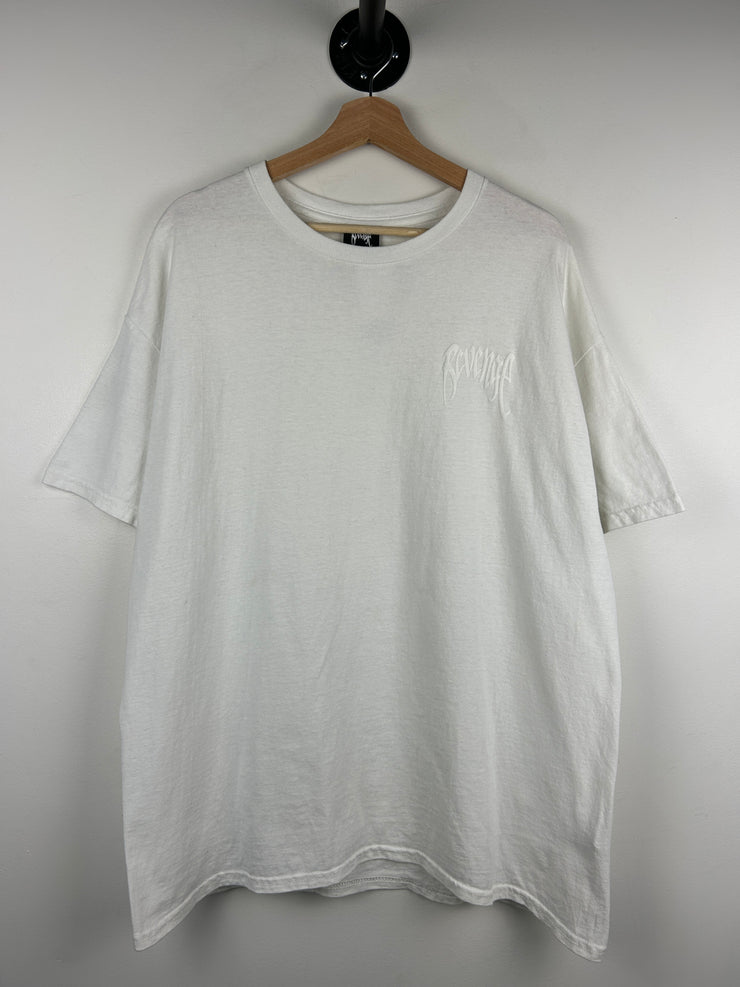 Revenge Tonal Dual Arch Logo White Tee