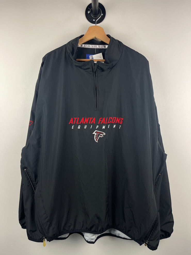 Vintage NFL Reebok Atlanta Falcons Quarter Zip Black Windbreaker