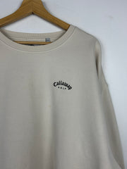 Vintage Callaway Golf Embroidered Cream Crewneck