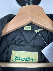 Vintage St. Johns Bay Black Suede Bomber Jacket