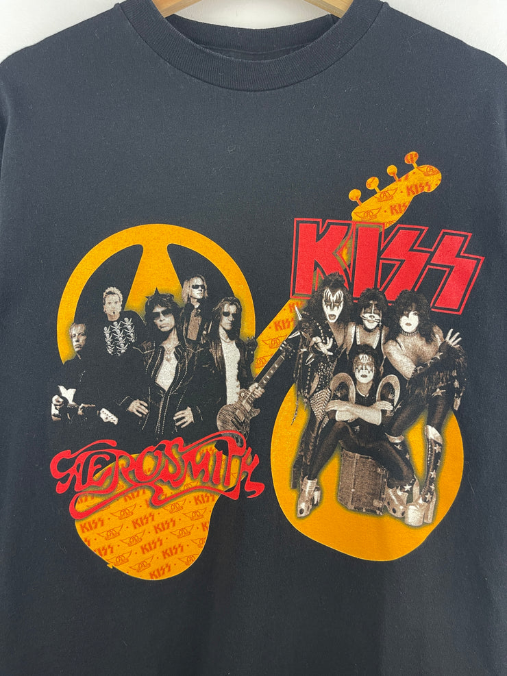 Vintage 2004 Kiss Aerosmith Tour Black Tee