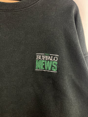 Vintage 90s The Buffalo News Embroidered Black Crewneck