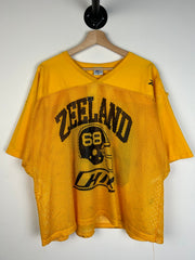 Vintage 90's Reebok Zeeland Cropped Mesh Yellow Football Jersey