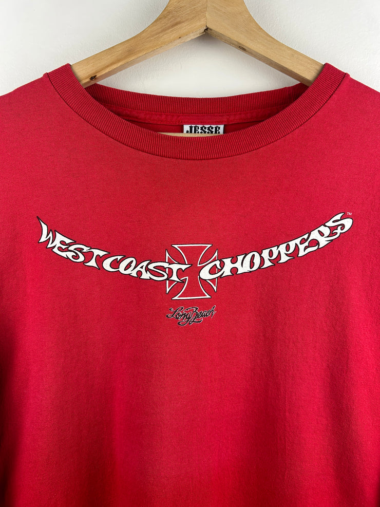 Vintage West Coast Choppers Long Beach Red Long Sleeve