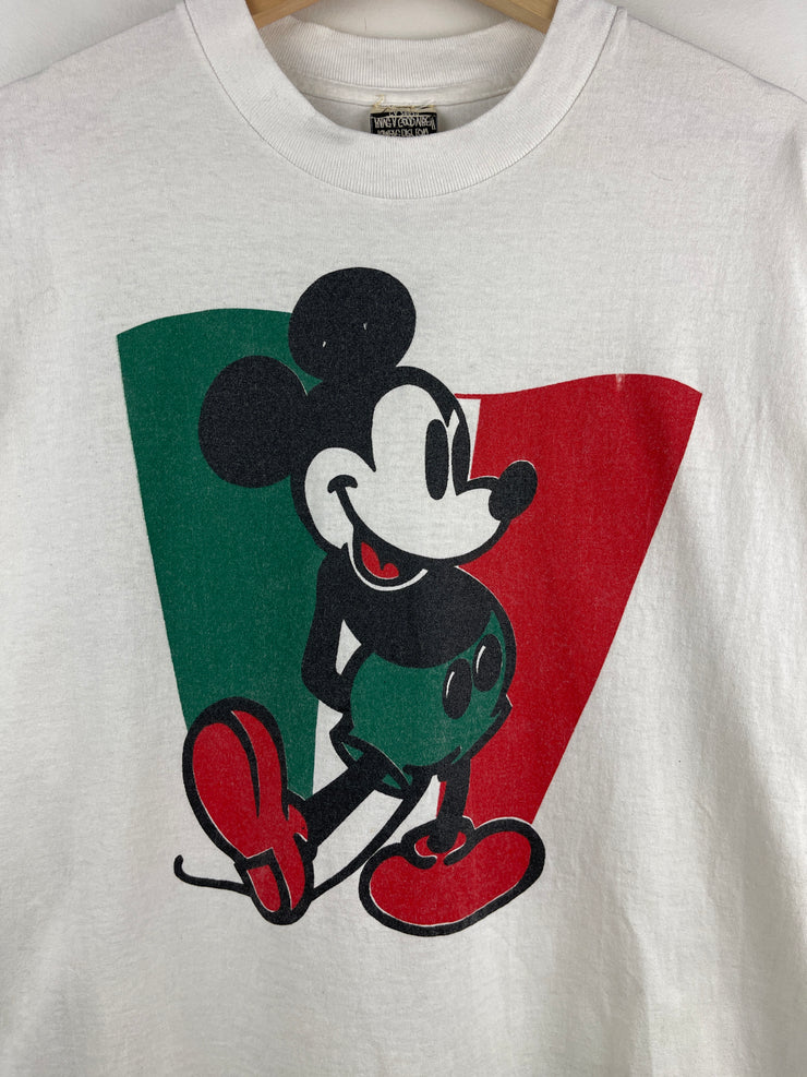 Vintage 90s Disney Mickey Mouse Italy White Tee