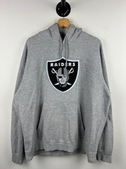 Vintage NFL Majestic Las Vegas Raiders Embroidered Grey Hoodie