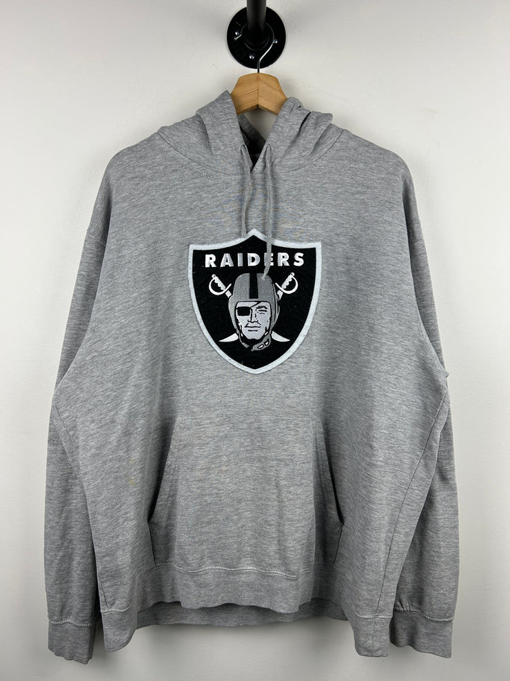 Vintage NFL Majestic Las Vegas Raiders Embroidered Grey Hoodie