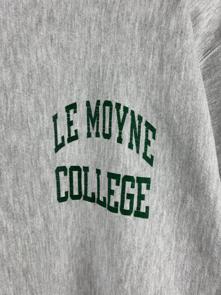 Vintage 90s Champion Reverse Weave Le Moyne College Grey Crewneck
