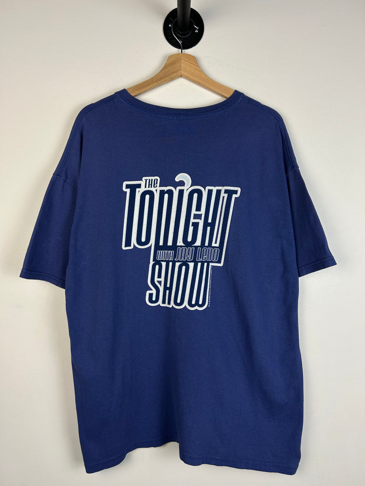 Vintage Y2K The Tonight Show Jay Leno Blue Tee