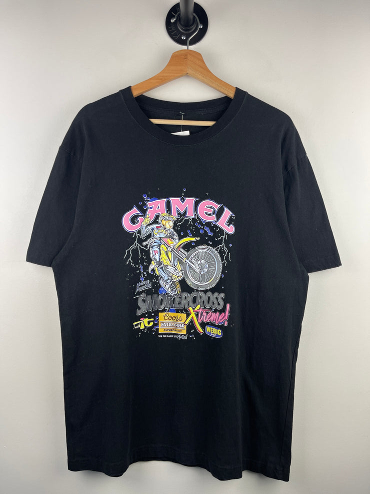 Vintage Camel Smokercross Motorcross Black Tee