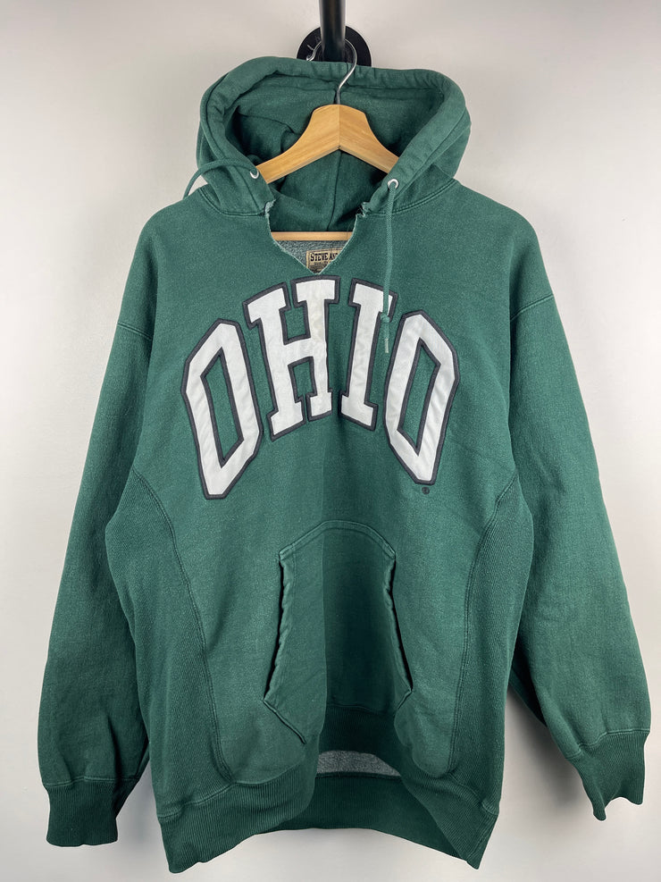 Vintage Steve & Barrys Ohio Embroidered Green Hoodie