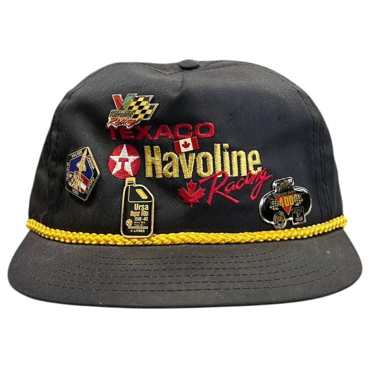 Vintage 90s Nascar Texaco Havoline Racing Black Snapback Hat