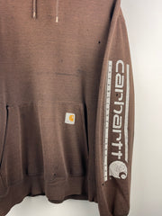 Vintage Carhartt Spellout Thrashed Brown Hoodie