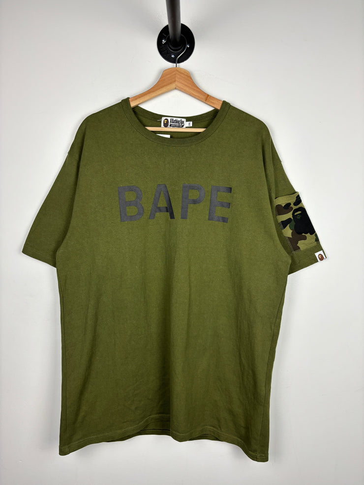 Bape FW18 1st Camo Sleeve Pocket Tee Olive