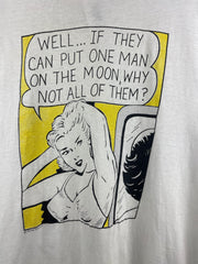 Vintage 80s Roy Lichtenstein Flying Fish LA Pop Art White Tee