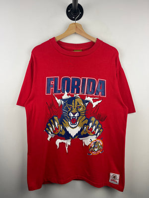 Vintage 90s NHL Nutmeg Florida Panthers Break Through Red Tee