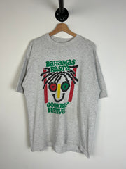 Vintage 90's Bahamas Rasta Goombay Gumby Festival Grey Tee