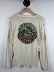Vintage 80s Moosehead Beer The Moose Is Loose Henley Long Sleeve