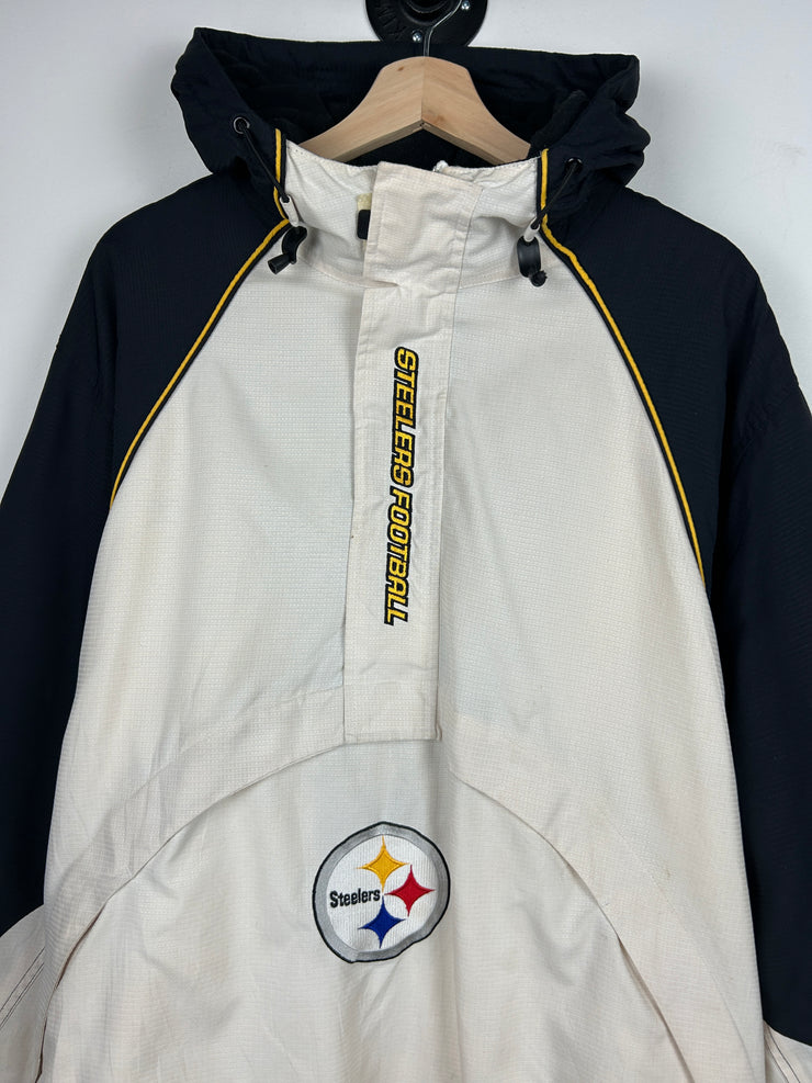 Vintage NFL Reebok Pittsburgh Steelers Fleece Lined Hooded Jacket