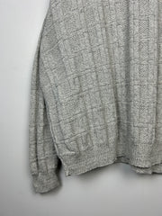 Vintage 90s Van Heusen 3D Grey Knit Sweater